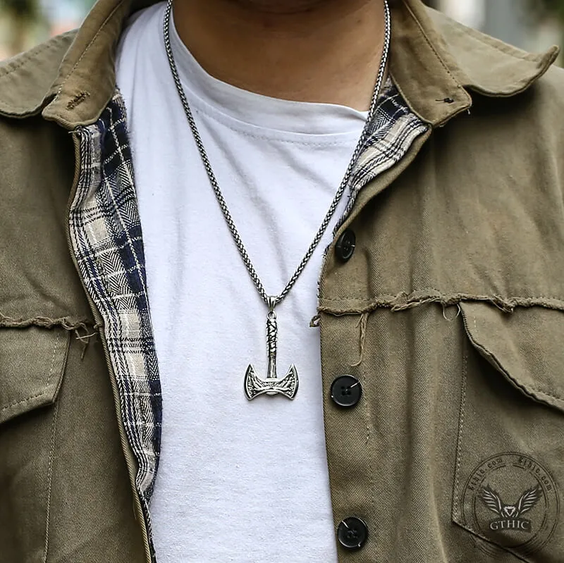 Vintage Viking Raven Axe Stainless Steel Pendant sold by GTHIC product image thumbnail 2