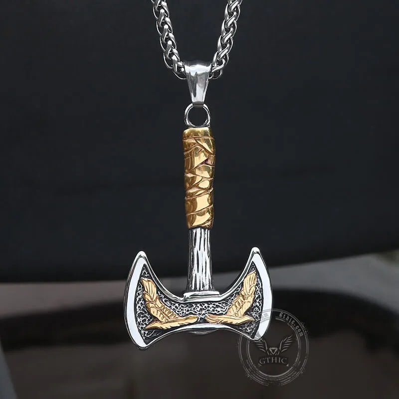 Vintage Viking Raven Axe Stainless Steel Pendant sold by GTHIC product image thumbnail 5