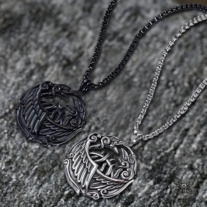 Vintage Viking Raven Stainless Steel Pendant sold by GTHIC