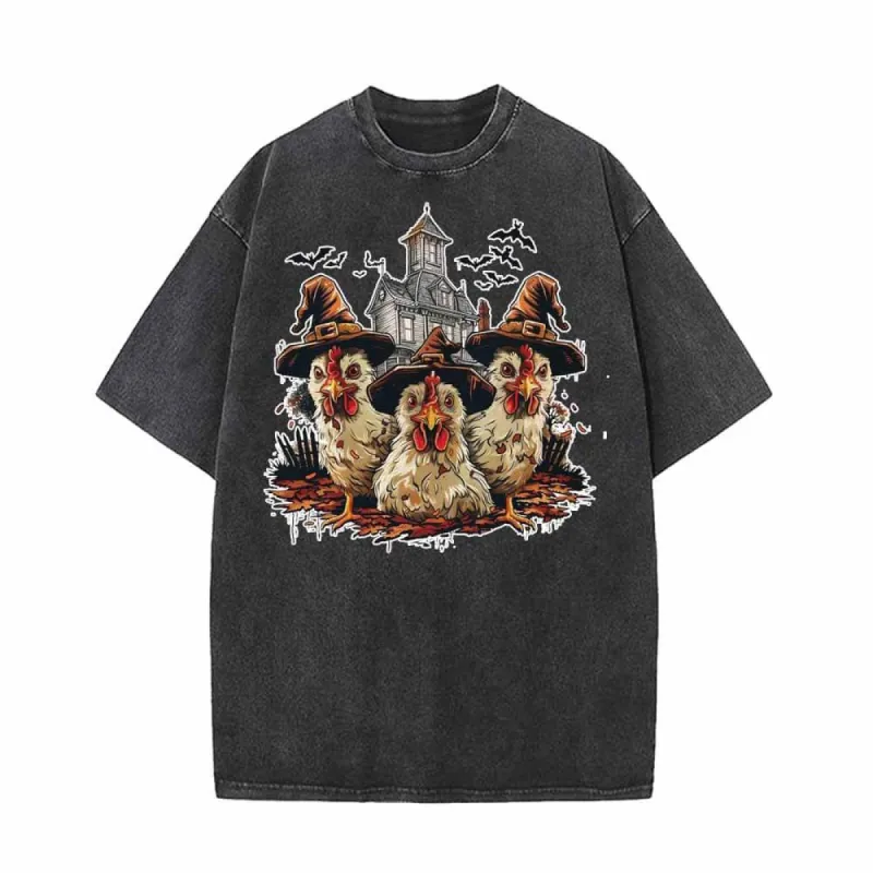 Spooky Chickens Vintage Washed T-shirt sold by GTHIC