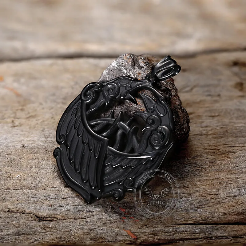 Vintage Viking Raven Stainless Steel Pendant sold by GTHIC product image thumbnail 5