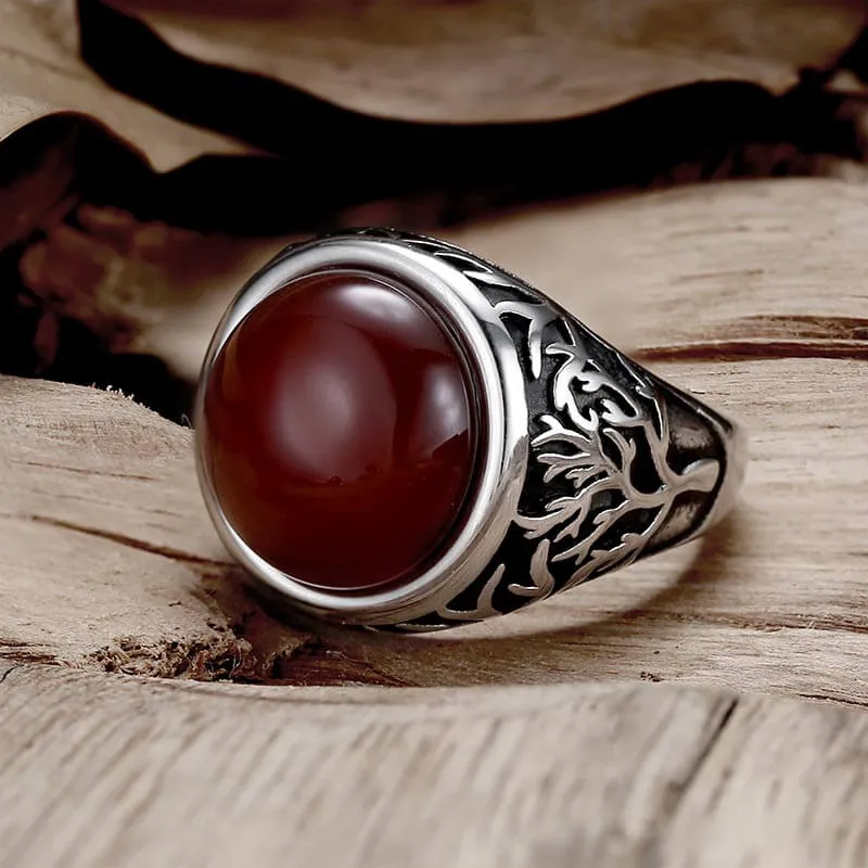 Tree of Life Pattern Gemstone Stainless Steel Ring sold by GTHIC product image thumbnail 4