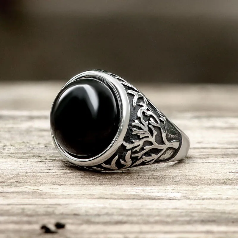 Tree of Life Pattern Gemstone Stainless Steel Ring sold by GTHIC product image thumbnail 5