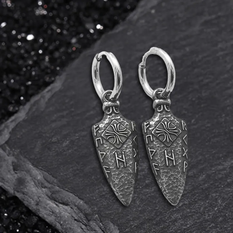 Viking Runes Arrow Stainless Steel Earrings sold by GTHIC
