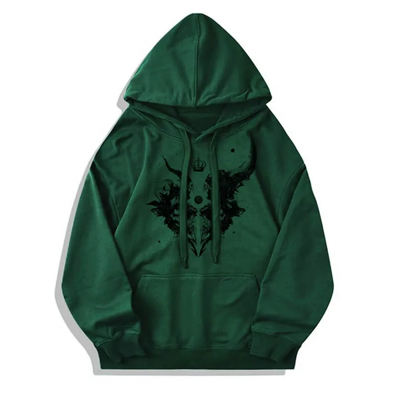 Skull Horns Baphomet Cotton Pullover Hoodie sold by GTHIC product image thumbnail 5