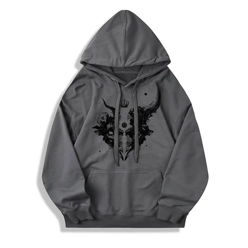 Skull Horns Baphomet Cotton Pullover Hoodie sold by GTHIC product image thumbnail 3