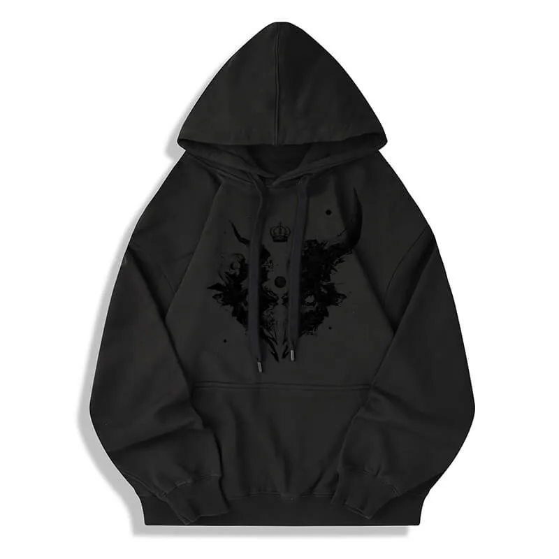 Skull Horns Baphomet Cotton Pullover Hoodie sold by GTHIC product image thumbnail 2