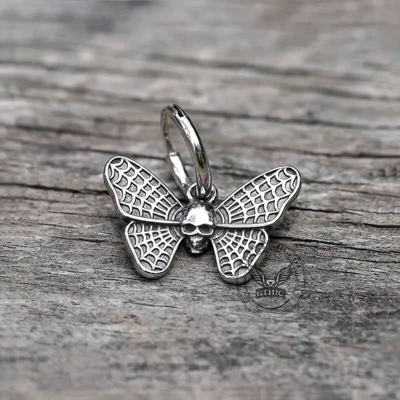 Vintage Butterfly Skull Stainless Steel Hoop Earrings sold by GTHIC product image thumbnail 3