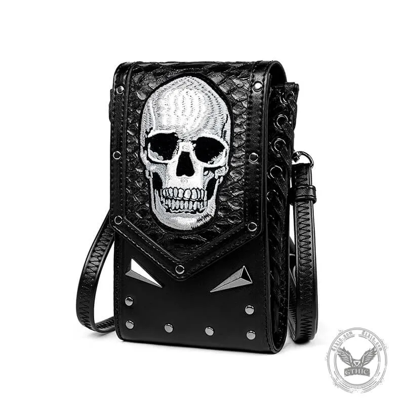 Gothic Skull Embroidered Leather Bag sold by GTHIC product image thumbnail 2
