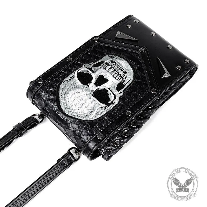 Gothic Skull Embroidered Leather Bag sold by GTHIC product image thumbnail 4