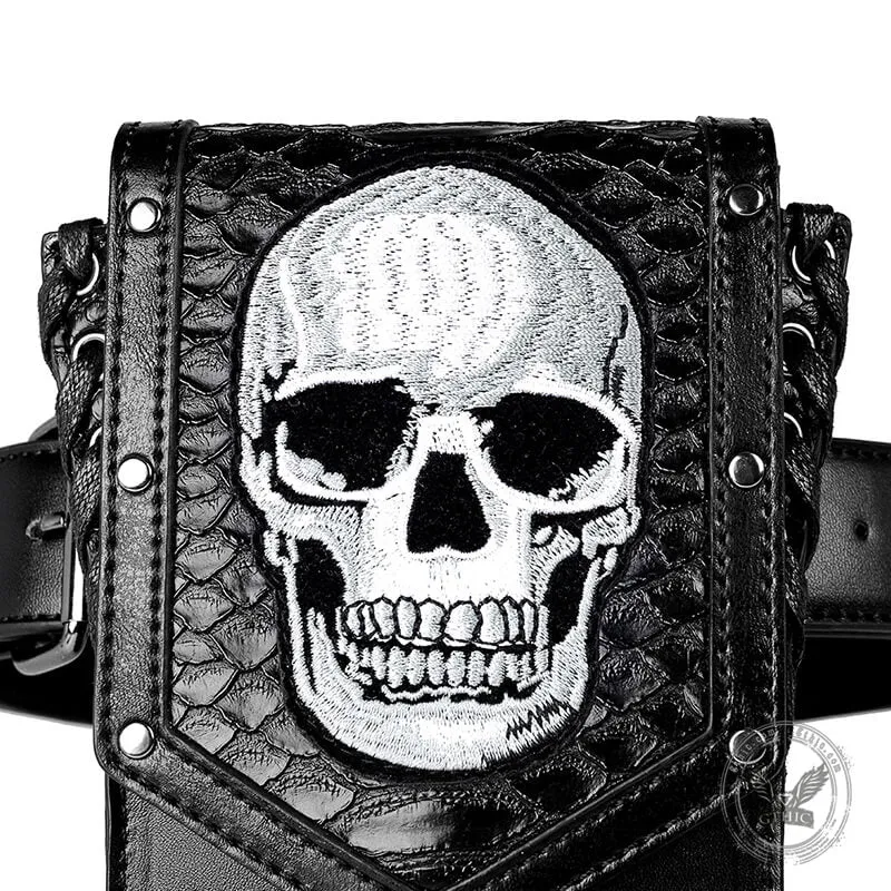 Gothic Skull Embroidered Leather Bag sold by GTHIC product image thumbnail 5