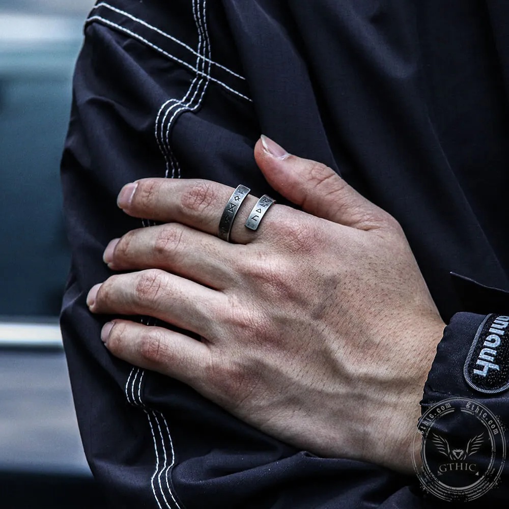 Threaded Runes Stainless Steel Ring sold by GTHIC product image thumbnail 2