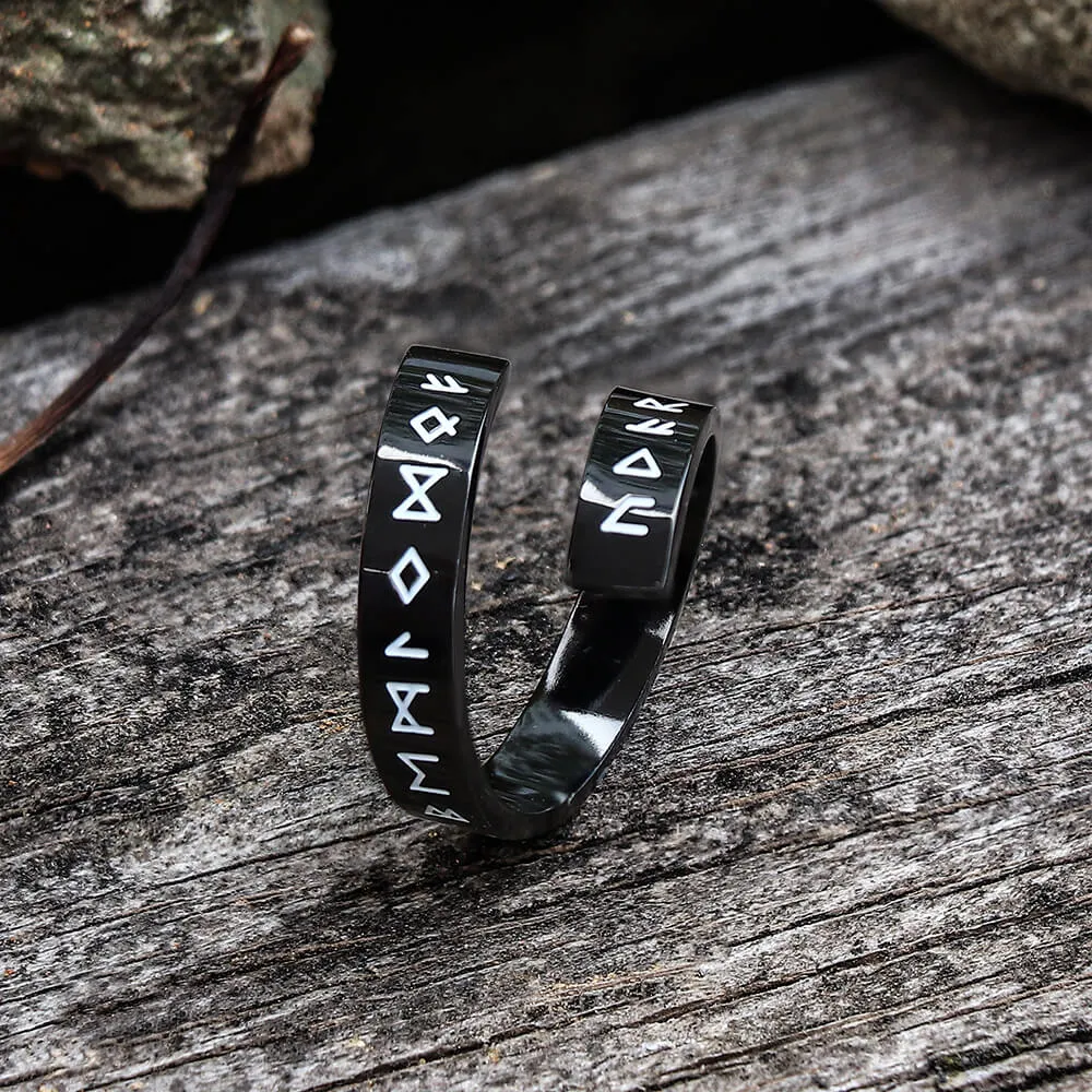 Threaded Runes Stainless Steel Ring sold by GTHIC product image thumbnail 4
