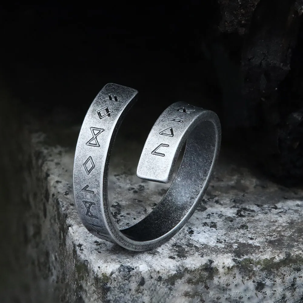 Threaded Runes Stainless Steel Ring sold by GTHIC product image thumbnail 5