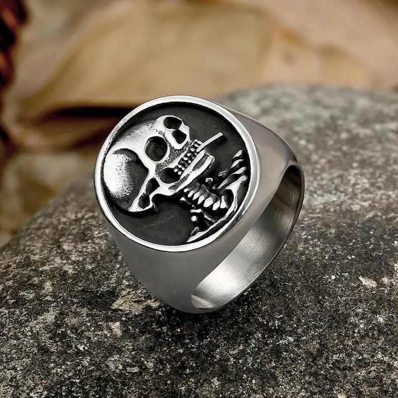 Vintage Hobo Skeleton Stainless Steel Ring sold by GTHIC