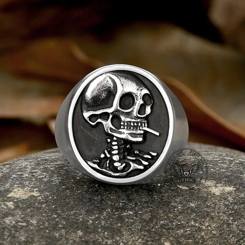 Vintage Hobo Skeleton Stainless Steel Ring sold by GTHIC product image thumbnail 3