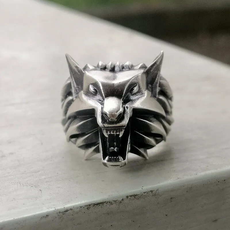 Witcher Wolf Head Sterling Silver Animal Ring sold by GTHIC product image thumbnail 3