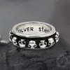 Vintage Skull Punk Sterling Silver Spinner Ring sold by GTHIC