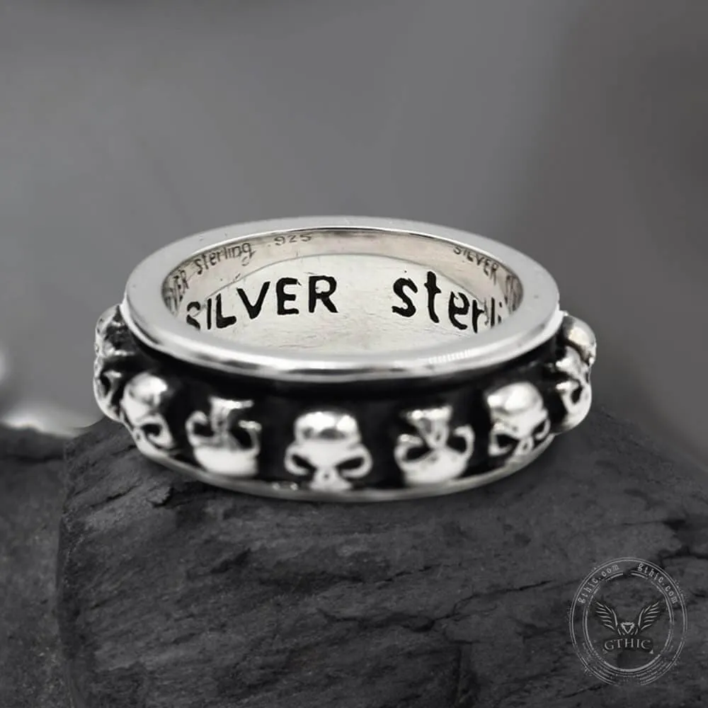 Vintage Skull Punk Sterling Silver Spinner Ring sold by GTHIC product image thumbnail 3