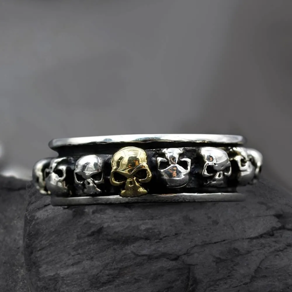 Vintage Skull Punk Sterling Silver Spinner Ring sold by GTHIC