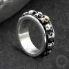 Vintage Skull Punk Sterling Silver Spinner Ring sold by GTHIC