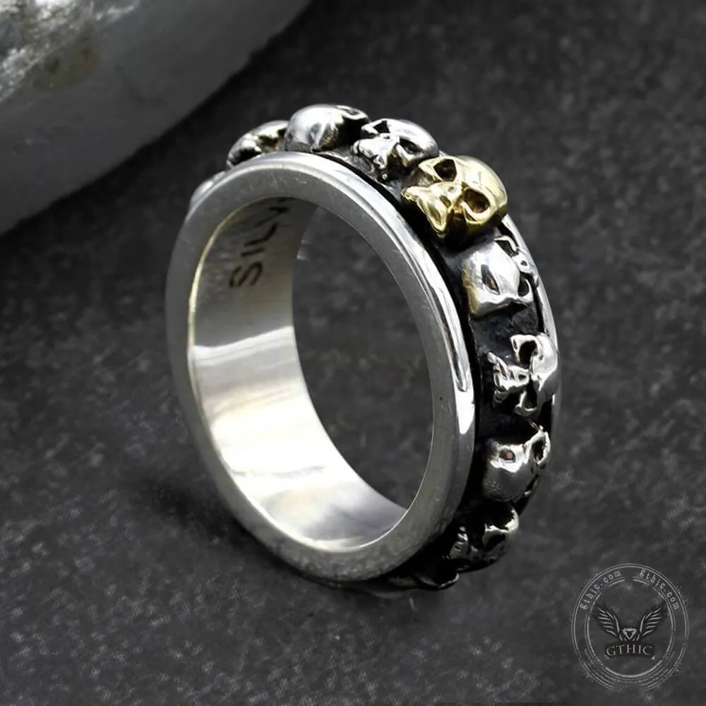 Vintage Skull Punk Sterling Silver Spinner Ring sold by GTHIC product image thumbnail 4