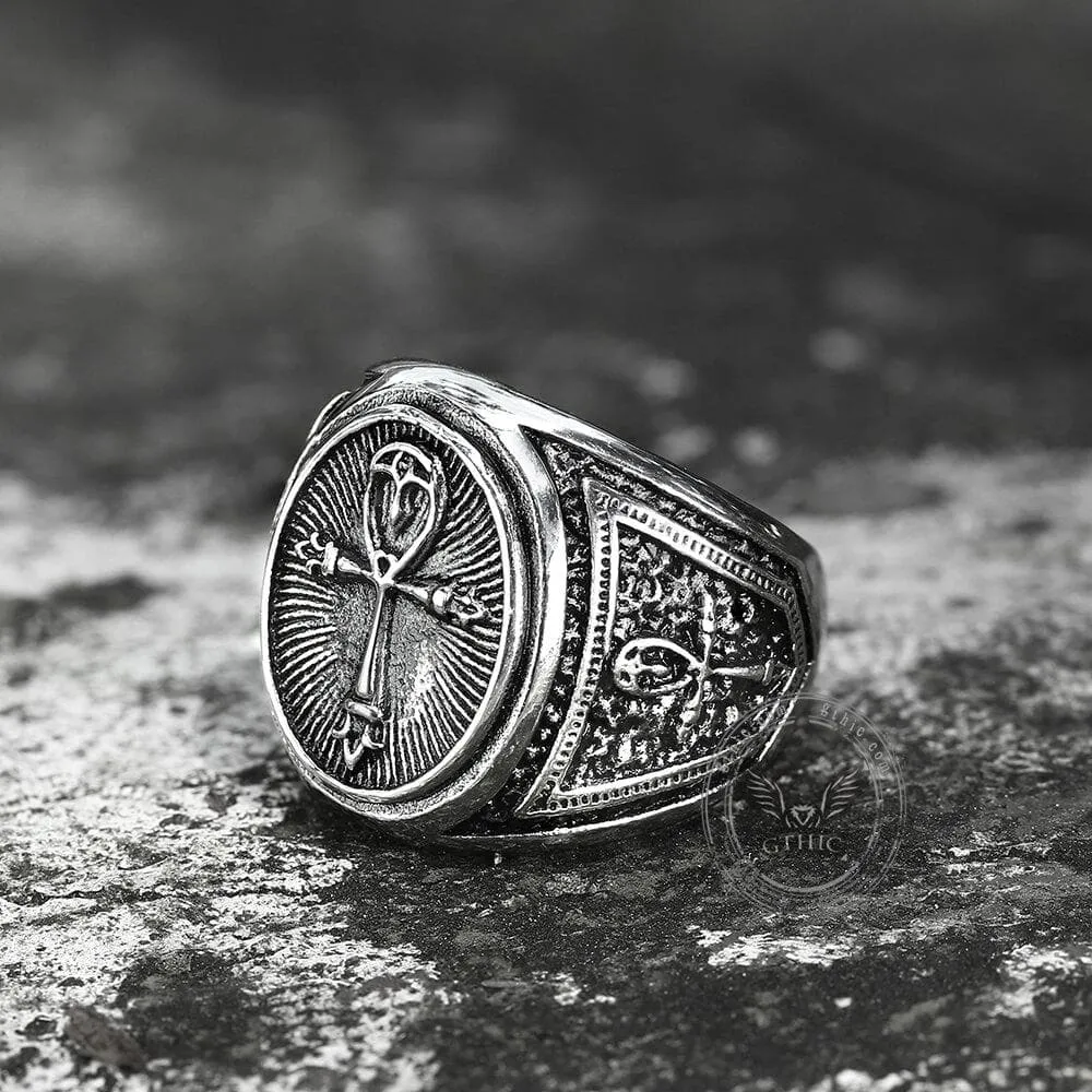 Ankh Key of Life Stainless Steel Egyptian Ring sold by GTHIC product image thumbnail 4