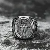 Ankh Key of Life Stainless Steel Egyptian Ring sold by GTHIC
