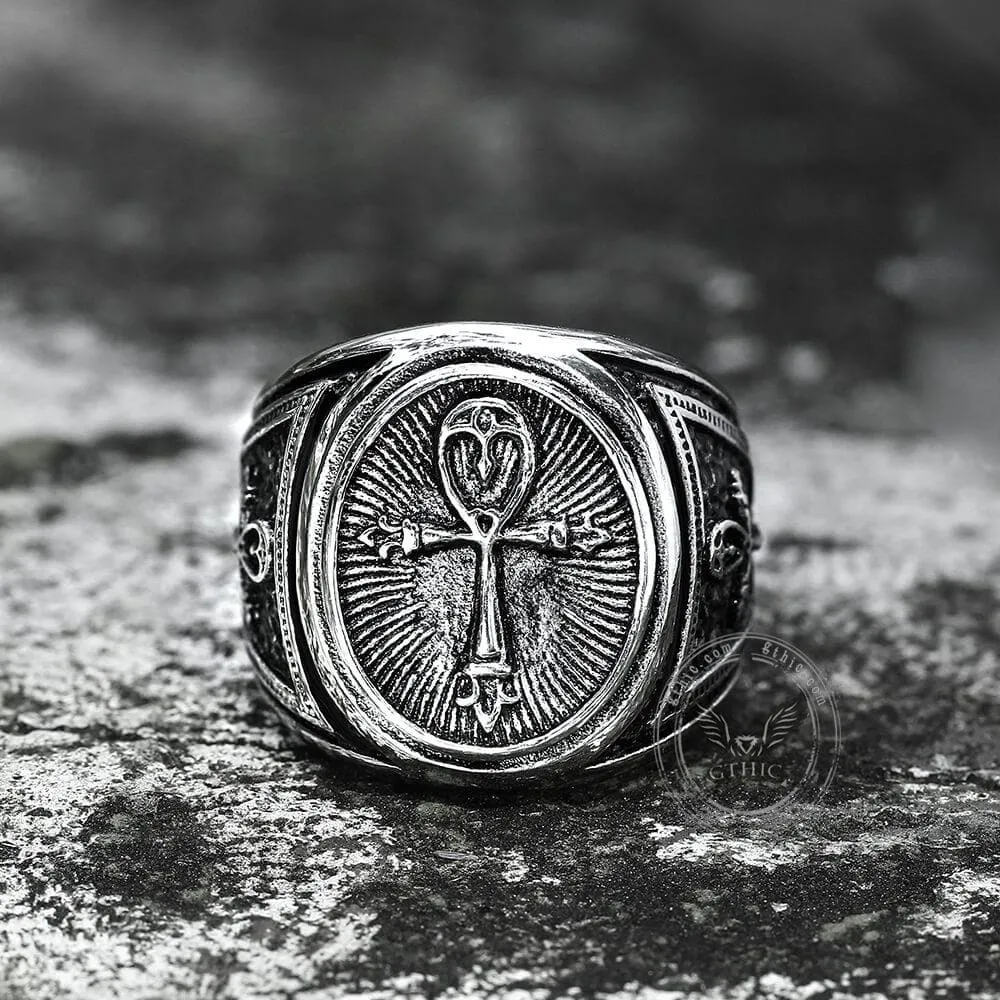 Ankh Key of Life Stainless Steel Egyptian Ring sold by GTHIC product image thumbnail 5