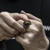 Black Agate Stainless Steel Punk Gothic Ring sold by GTHIC