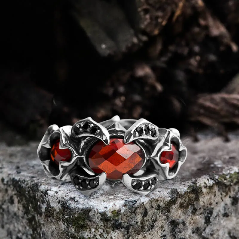 Vintage Zircon Sterling Silver Adjustable Gothic Ring sold by GTHIC