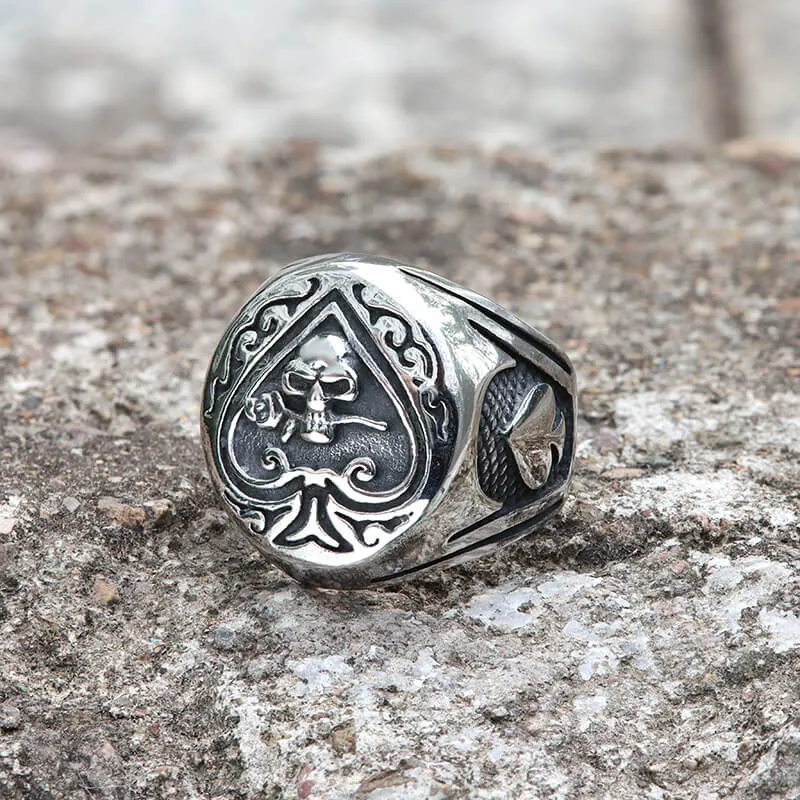 Spades Skull Stainless Steel Ring sold by GTHIC product image thumbnail 4