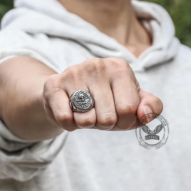 Spades Skull Stainless Steel Ring sold by GTHIC product image thumbnail 3