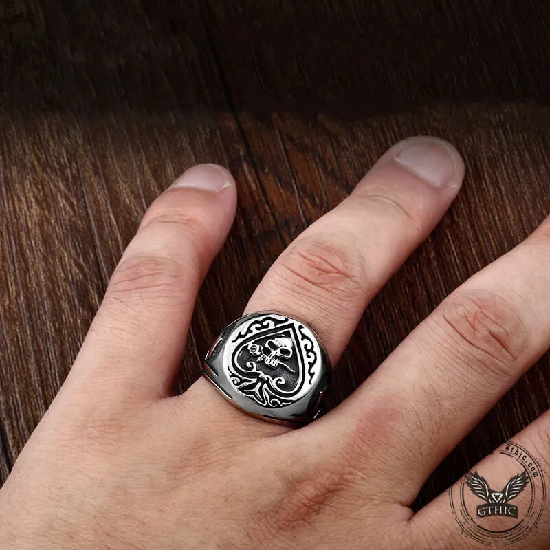 Spades Skull Stainless Steel Ring sold by GTHIC product image thumbnail 2