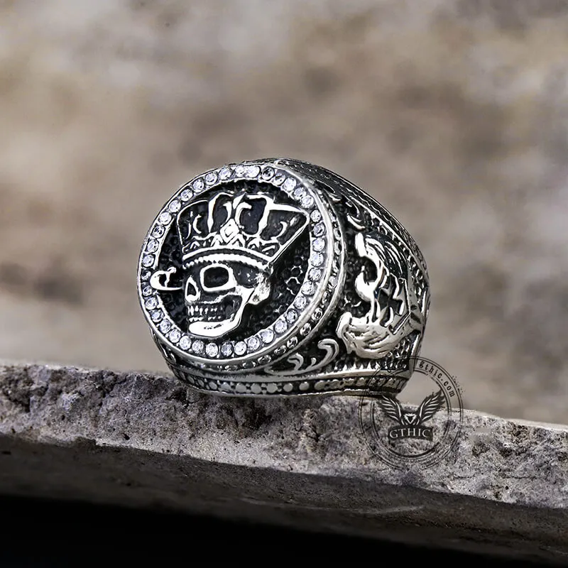 Vintage Crown Skull Stainless Steel Ring sold by GTHIC product image thumbnail 3
