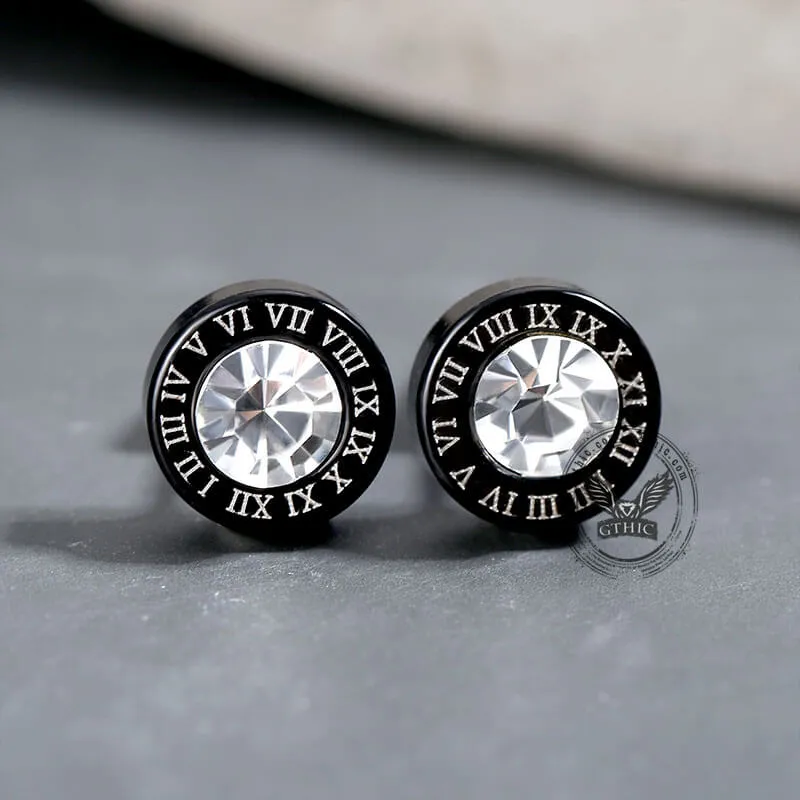 Black Roman Numeral Stainless Steel Punk Stud Earrings sold by GTHIC product image thumbnail 4