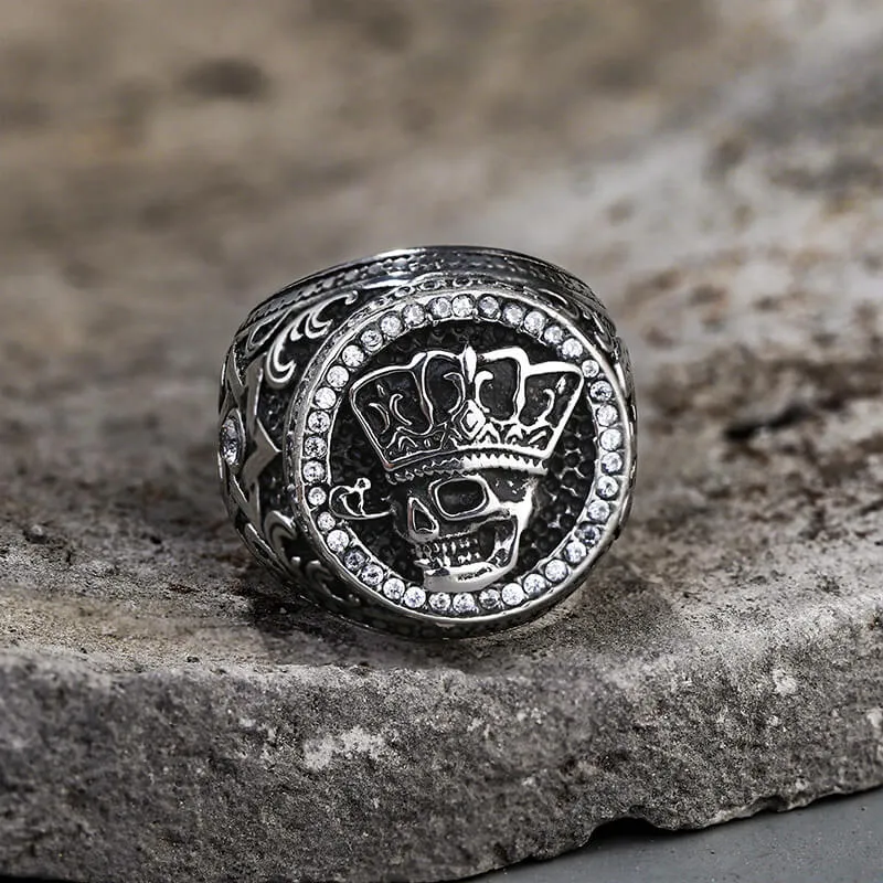Vintage Crown Skull Stainless Steel Ring sold by GTHIC product image thumbnail 5