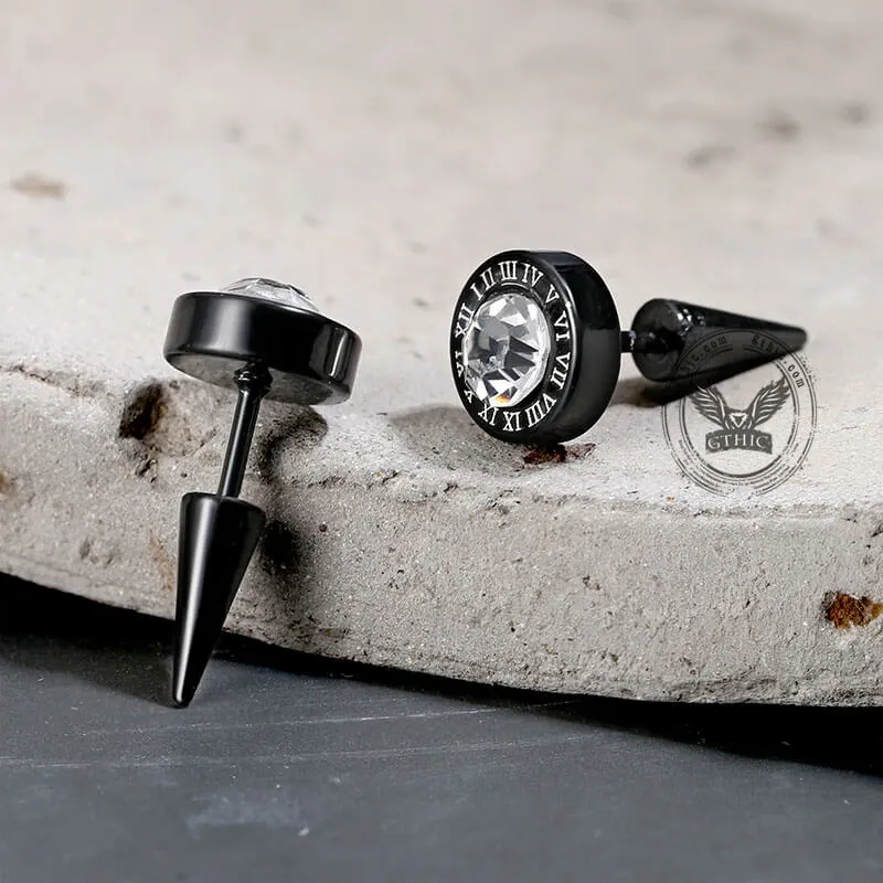 Black Roman Numeral Stainless Steel Punk Stud Earrings sold by GTHIC product image thumbnail 5