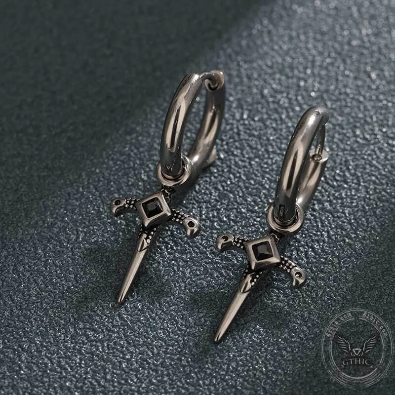 Gothic Sword Gem-Set Stainless Steel Earrings sold by GTHIC product image thumbnail 4