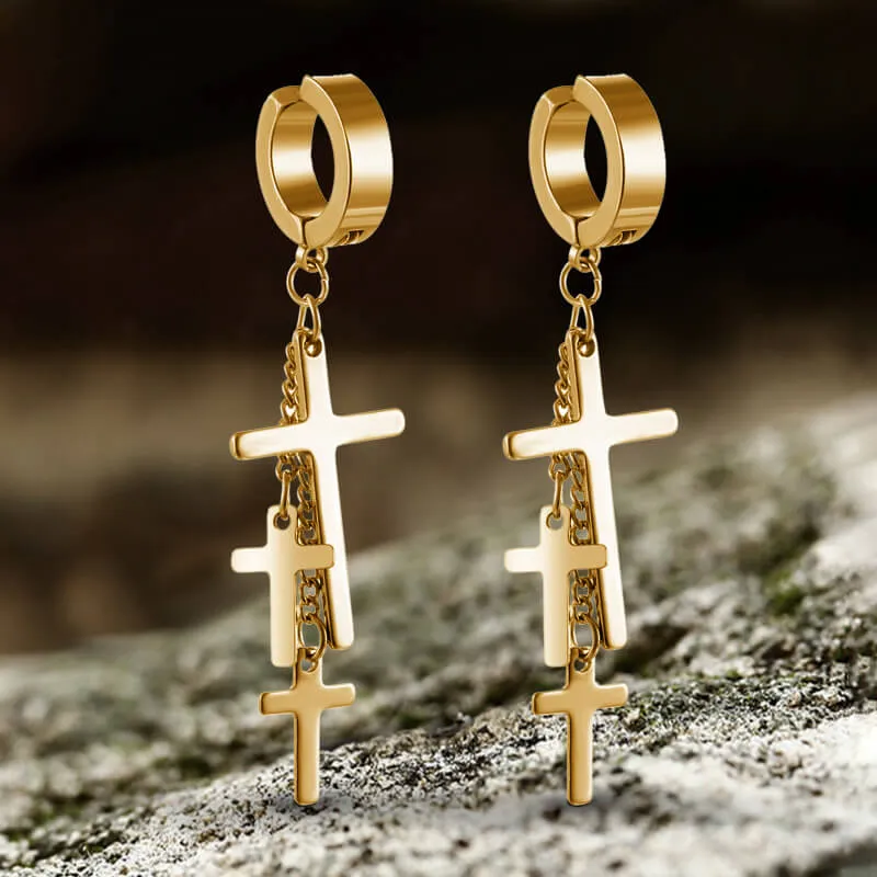 Cross Stainless Steel Clip Hoop Earring sold by GTHIC product image thumbnail 5