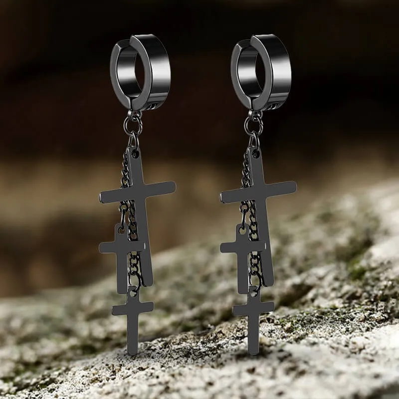 Cross Stainless Steel Clip Hoop Earring sold by GTHIC product image thumbnail 4