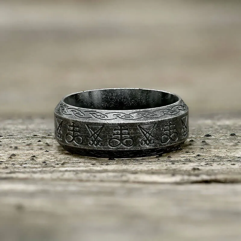 Leviathan Cross Lucifer Sigil Stainless Steel Ring sold by GTHIC product image thumbnail 4