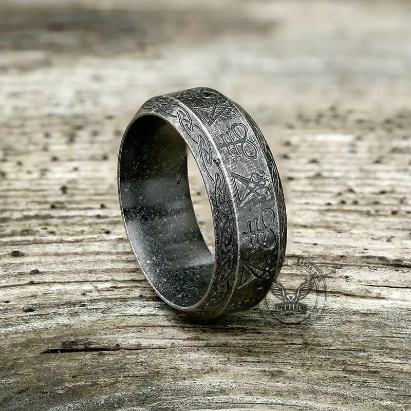 Leviathan Cross Lucifer Sigil Stainless Steel Ring sold by GTHIC product image thumbnail 5