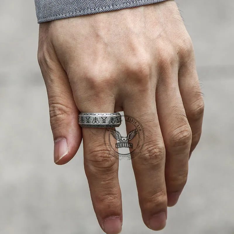 Leviathan Cross Lucifer Sigil Stainless Steel Ring sold by GTHIC product image thumbnail 2