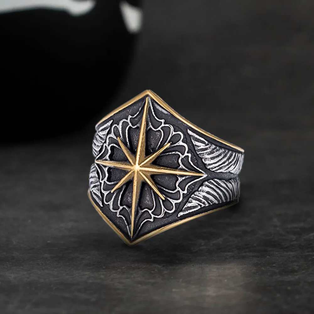 8 Point Star Stainless Steel Ring sold by GTHIC product image thumbnail 4