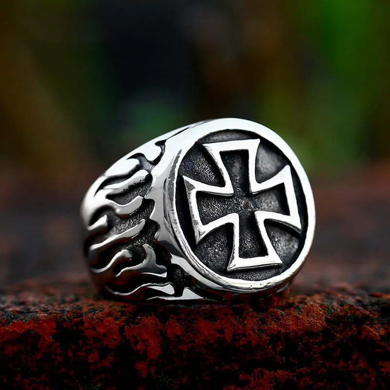 Flame Cross Stainless Steel Ring sold by GTHIC