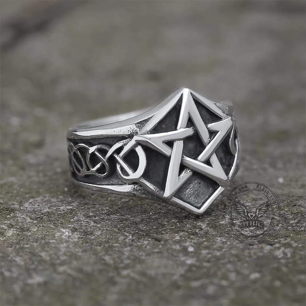 Pentagram Stainless Steel Ring sold by GTHIC product image thumbnail 3
