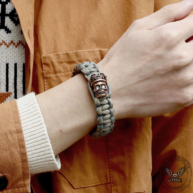 Skull King Crown Alloy Paracord Bracelet sold by GTHIC product image thumbnail 2