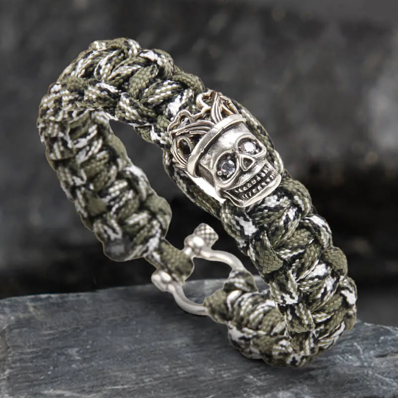 Skull King Crown Alloy Paracord Bracelet sold by GTHIC product image thumbnail 4