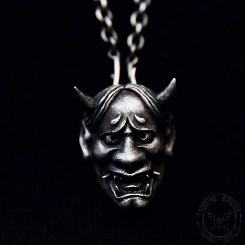 Japanese Oni Demon Sterling Silver Skull Pendant sold by GTHIC